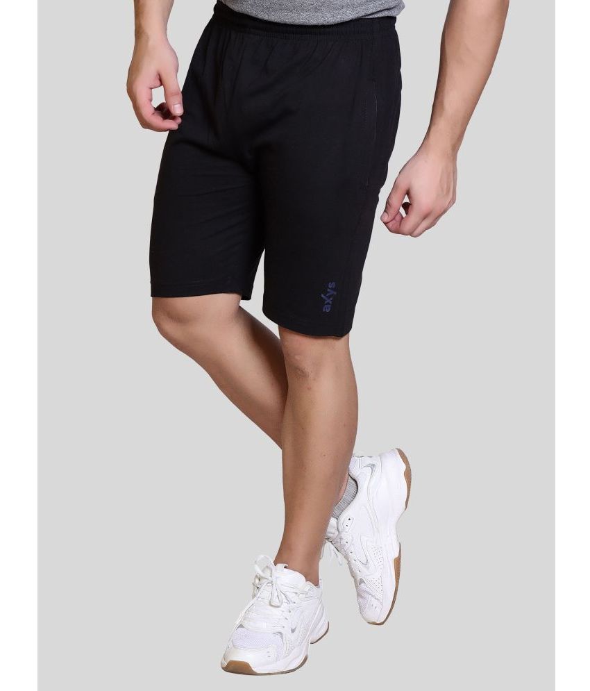     			AXYS Black Cotton Blend Men's Shorts ( Pack of 1 )