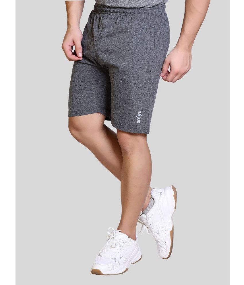     			AXYS Grey Melange Cotton Blend Men's Shorts ( Pack of 1 )