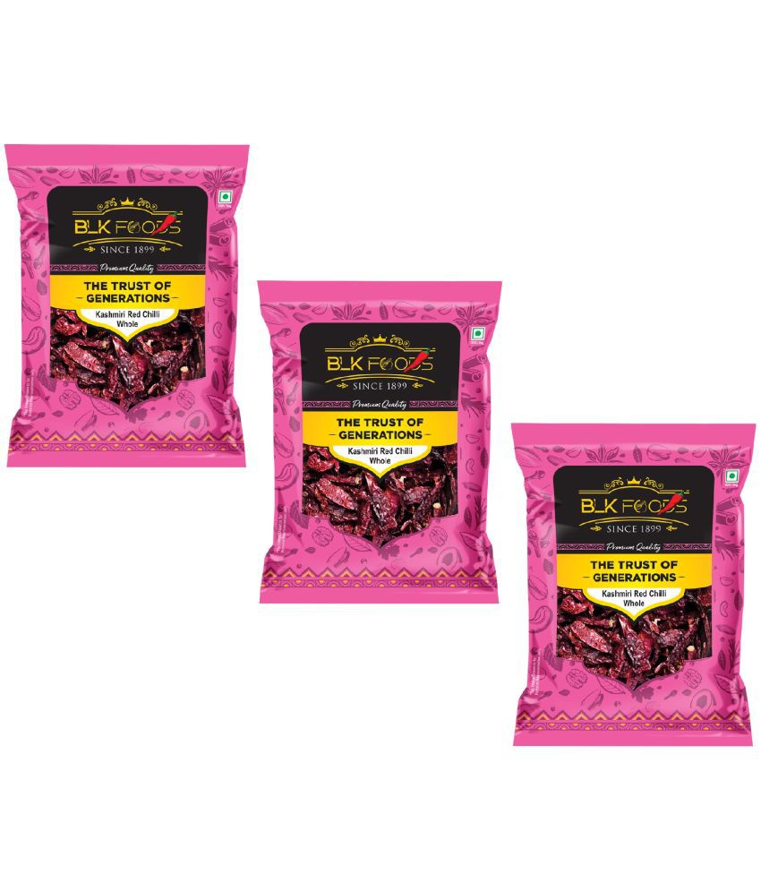     			BLK FOODS Select Kashmiri Red Chilli Whole (Sabut) 300g (3 X 100g) 300 gm Pack of 3