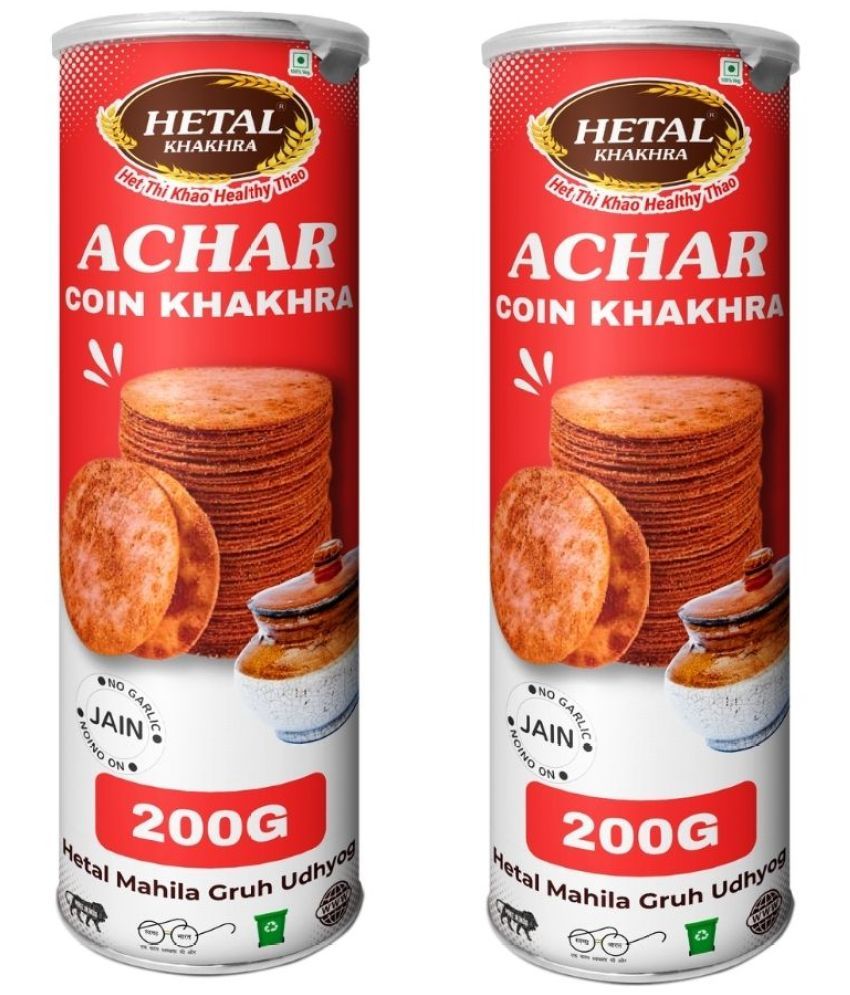     			Hetal khakhra Achar Coin khakhra 200 gm Pack of 2