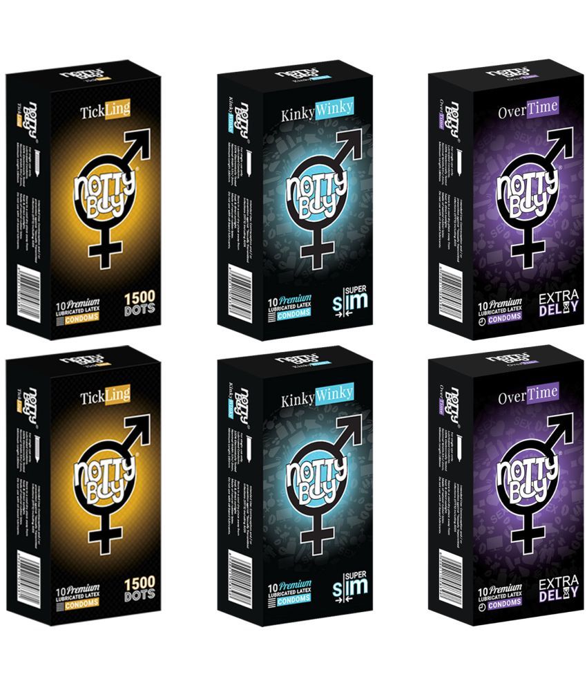     			NottyBoy Extra Pleasure Extra 1500 Dots, Ultra Thin, Extra Delay and Long Time Condoms - 60 Units