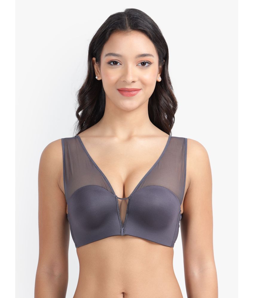     			PARKHA Charcoal Nylon Heavily Padded Women's Bustiers Bra ( Pack of 1 )