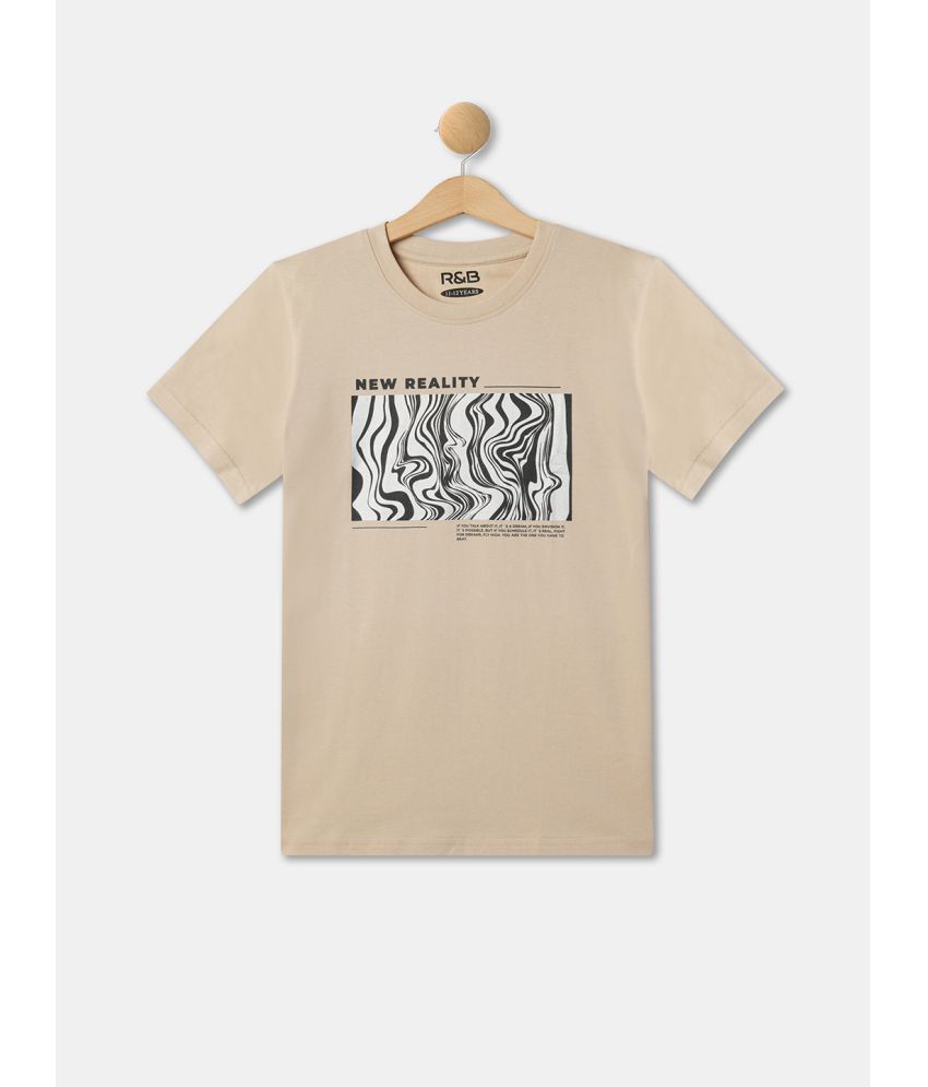     			R&B Beige Cotton Boy's T-Shirt ( Pack of 1 )