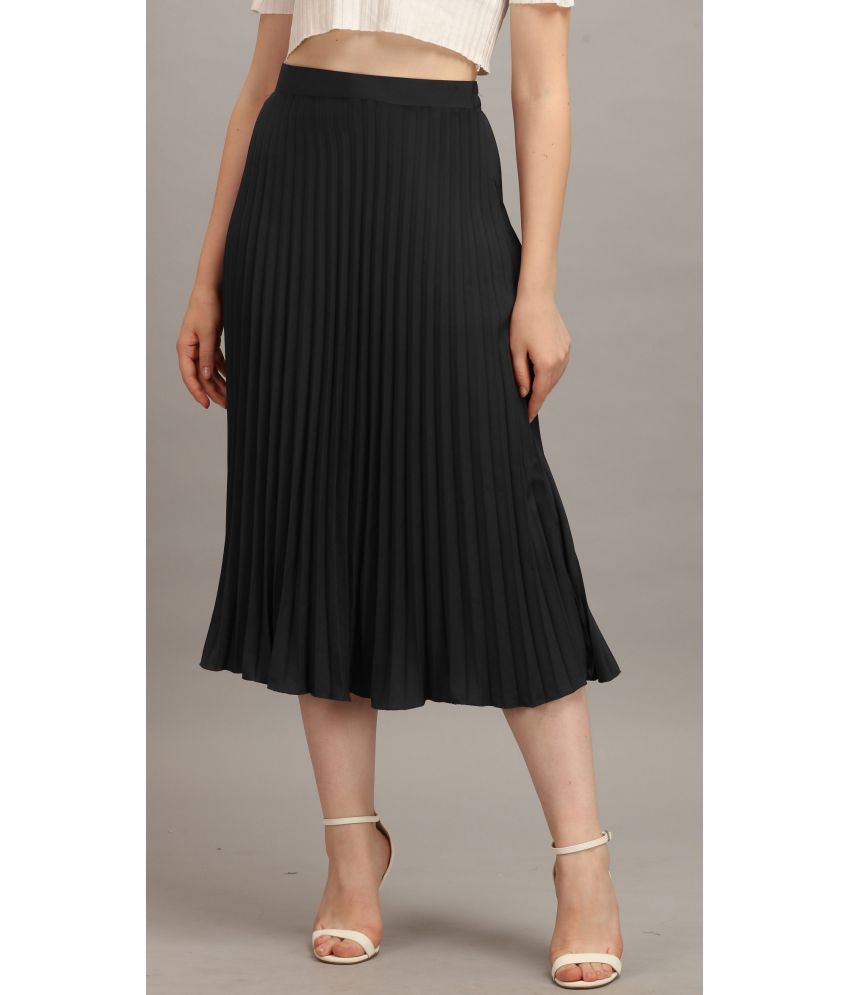     			RAIYANI FASHION Black Polyester Women's Flared Skirt ( Pack of 1 )