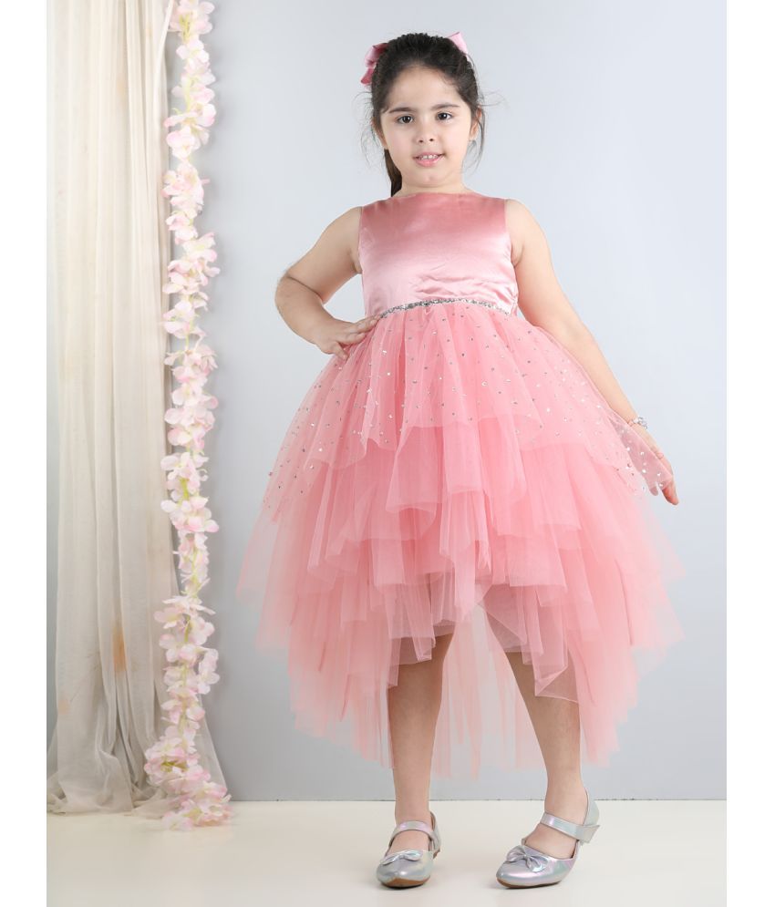     			Toy Balloon Kids Hot Pink Net Girls Asymmetric Dress ( Pack of 1 )