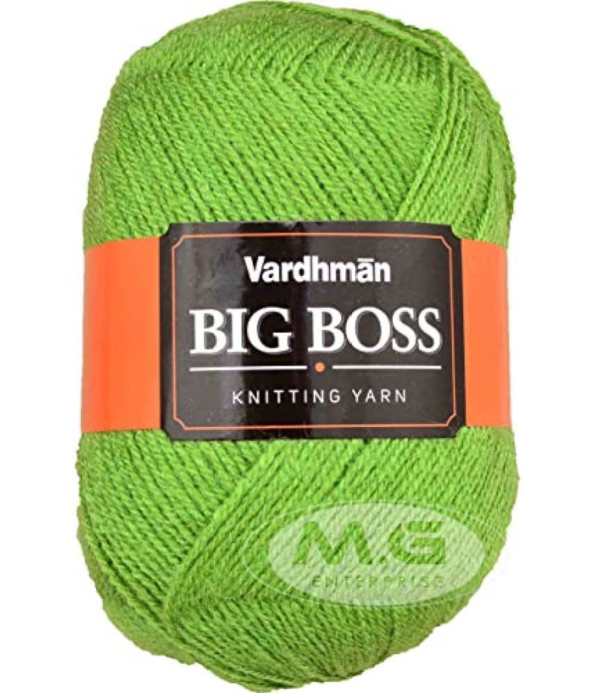     			Vardhman Bigboss Apple Green 200 GMS Wool Ball Hand Knitting Wool/Art Craft Soft Fingering Crochet Hook Yarn, Needle Knitting Yarn Thread Dyed-H Art-AJB