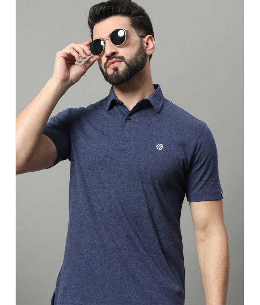     			renuovo Cotton Blend Regular Fit Solid Half Sleeves Men's Polo T Shirt - Blue ( Pack of 1 )