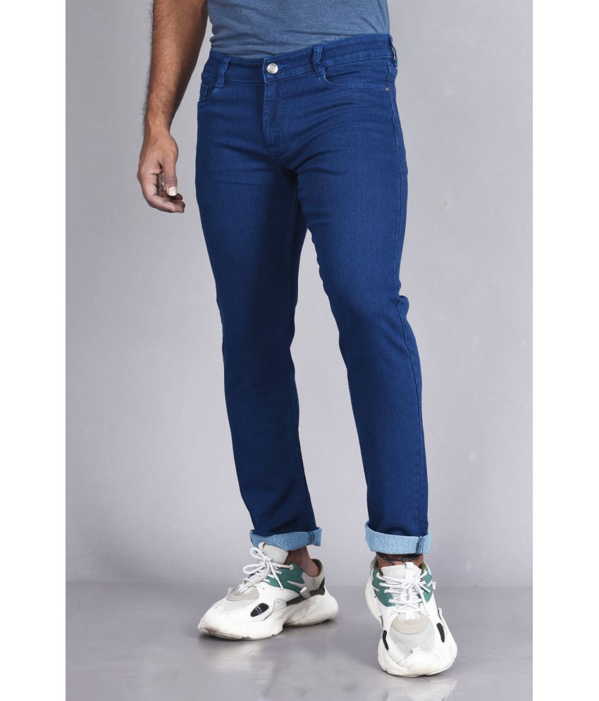     			Aflash Slim Fit Cuffed Hem Men's Jeans - Indigo Blue ( Pack of 1 )