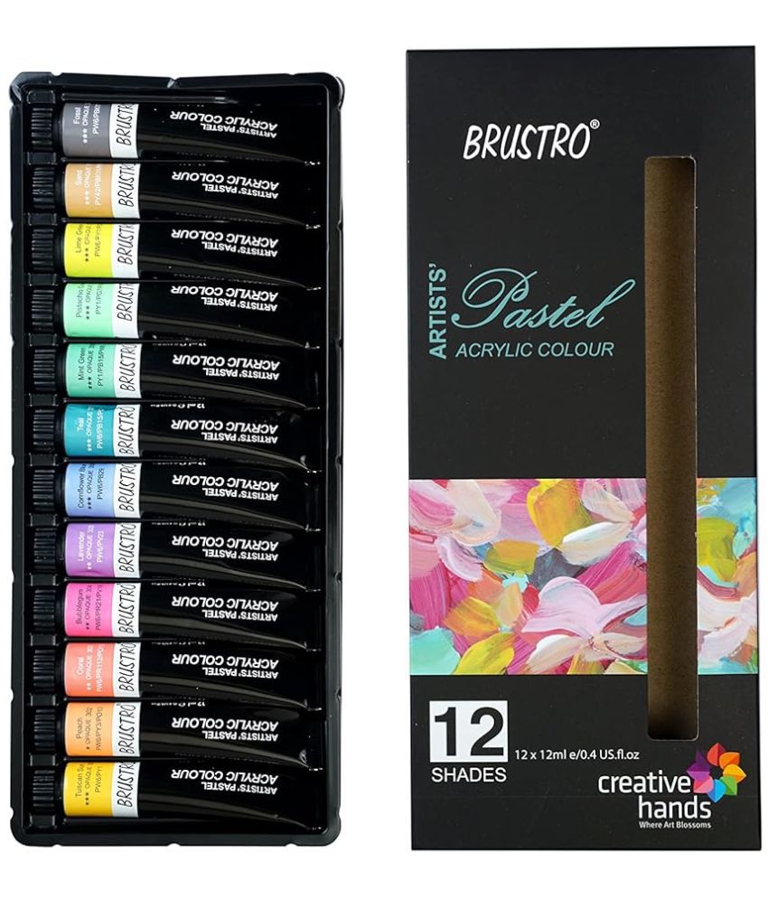    			BRUSTRO Artists ’ Acrylic Pastel Colour Set of 12 Colours X 12ML Tubes (Multicolor)