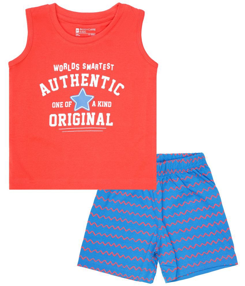     			Bodycare Multicolor Cotton Blend Boys T-Shirt & Shorts ( Pack of 1 )