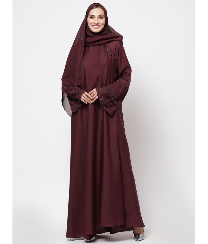     			Klotthe Maroon Polyester Unstitched Burqas without Hijab - Single