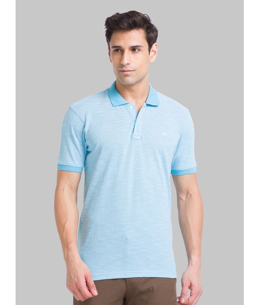     			Park Avenue Cotton Blend Slim Fit Solid Half Sleeves Men's Polo T Shirt - Blue ( Pack of 1 )