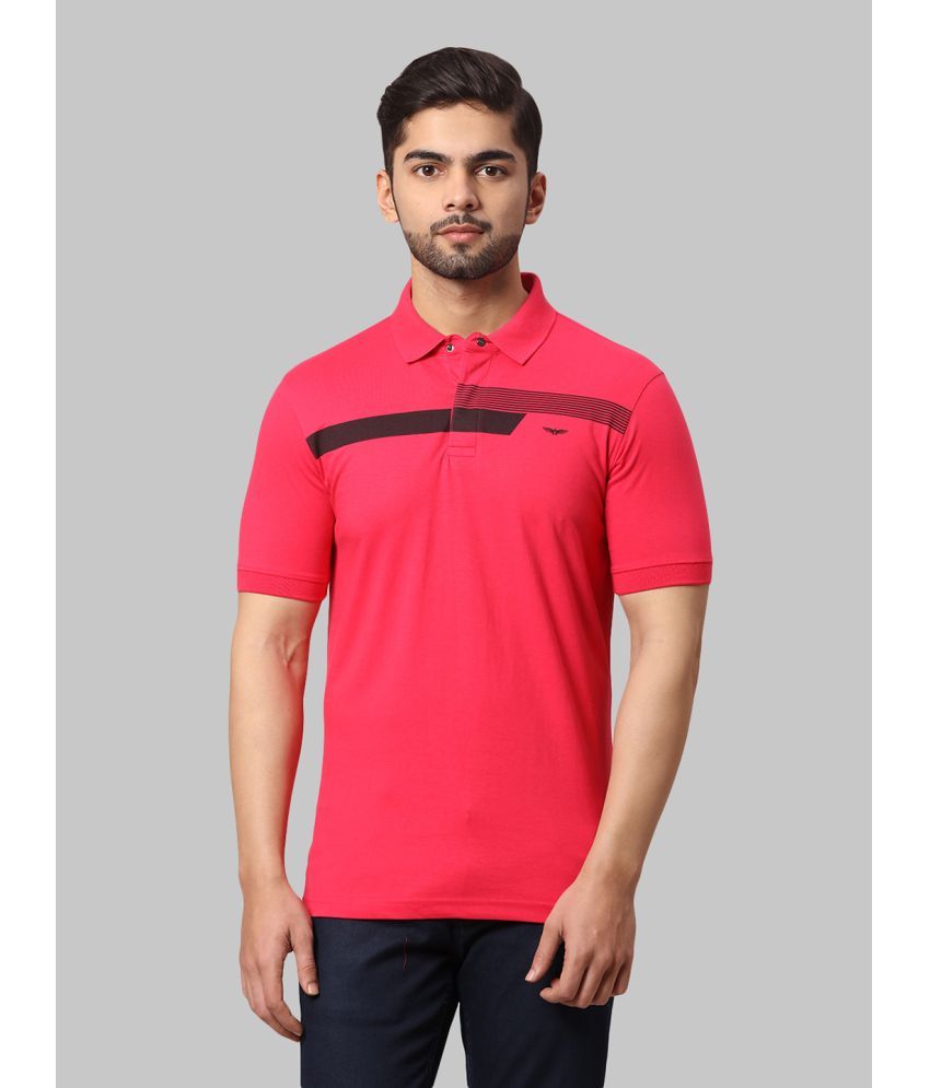     			Park Avenue Cotton Blend Slim Fit Printed Half Sleeves Men's Polo T Shirt - Red ( Pack of 1 )