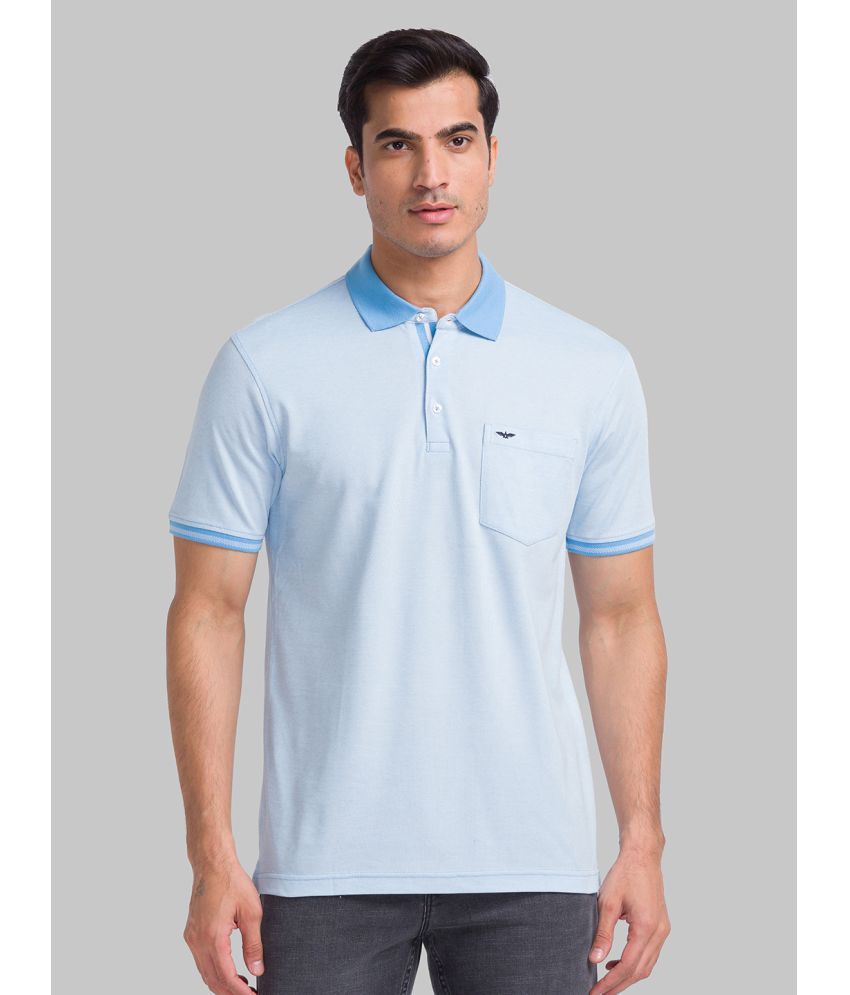     			Park Avenue Cotton Slim Fit Solid Half Sleeves Men's Polo T Shirt - Blue ( Pack of 1 )