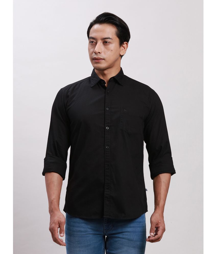     			Parx Cotton Blend Slim Fit Solids Full Sleeves Men's Casual Shirt - Black ( Pack of 1 )