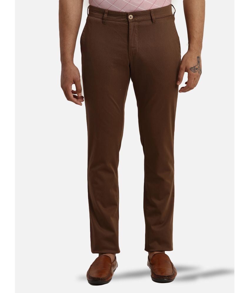     			Parx Tapered Flat Men's Formal Trouser - Brown ( Pack of 1 )