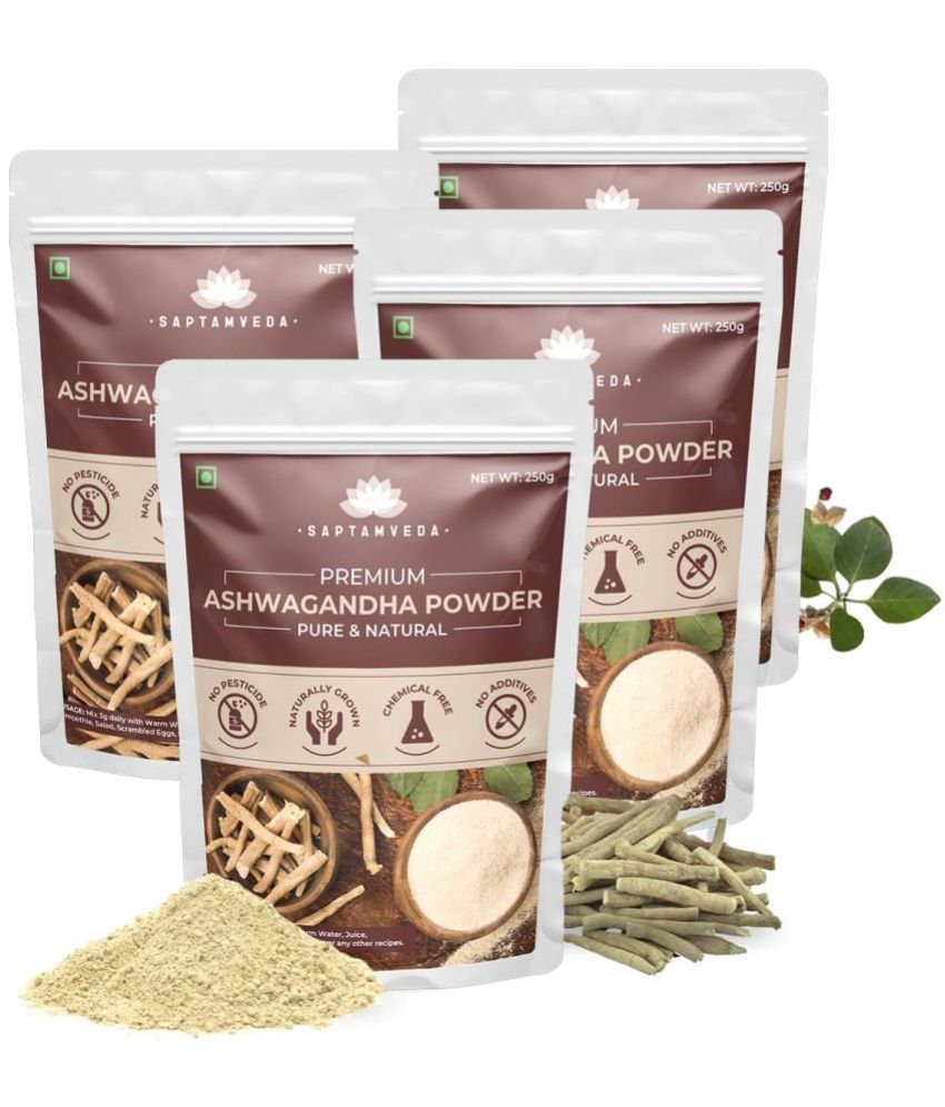     			Saptamveda Premium Ashwagandha Powder Organic & Natural Boost Energy & Stamina(4 x 250g)