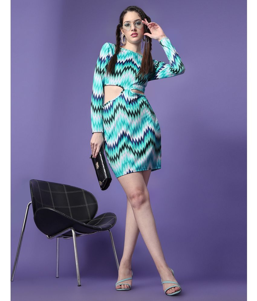     			Selvia Lycra Printed Mini Women's Bodycon Dress - Multi Color ( Pack of 1 )