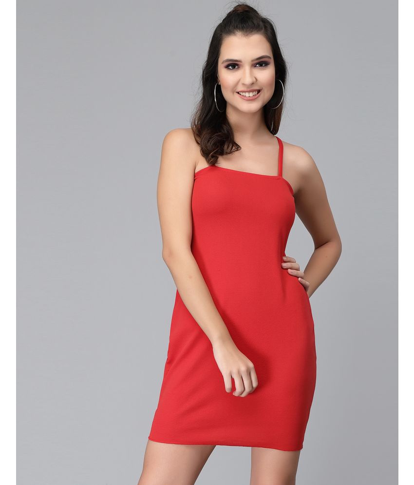     			Selvia Lycra Solid Mini Women's Bodycon Dress - Red ( Pack of 1 )