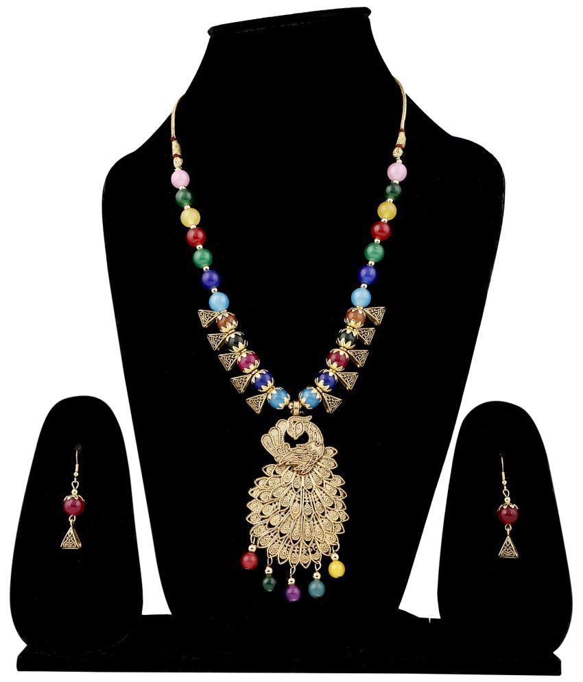     			Sunhari Jewels Multi Color Alloy Necklace Set ( Pack of 1 )
