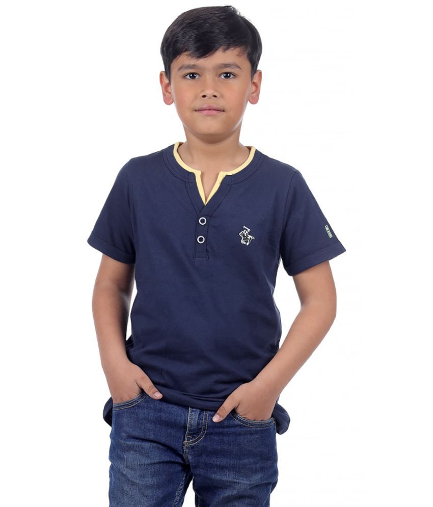     			3PIN Navy Blue Cotton Boy's T-Shirt ( Pack of 1 )