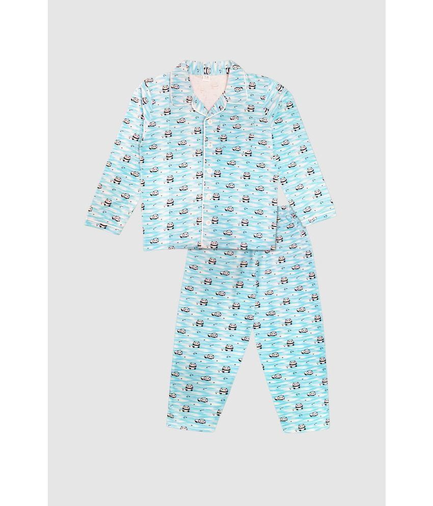     			Mom's Love - Blue Cotton Girls Shirt & Pyjama Set ( Pack of 1 )