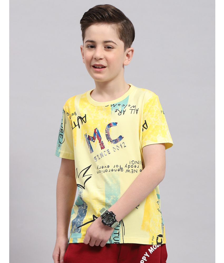     			Monte Carlo Yellow Cotton Boy's T-Shirt ( Pack of 1 )