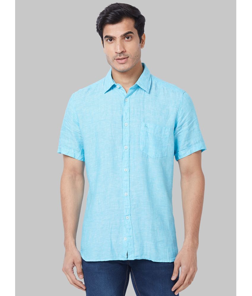     			Parx Linen Slim Fit Half Sleeves Men's Casual Shirt - Blue ( Pack of 1 )