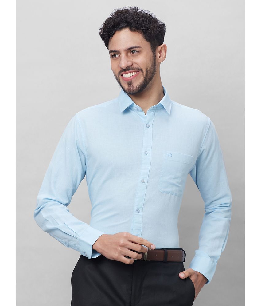     			Raymond Cotton Blend Slim Fit Solids Full Sleeves Men's Casual Shirt - Blue ( Pack of 1 )