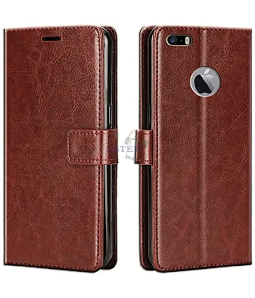     			ClickAway Brown Flip Cover Leather Compatible For Apple iPhone 5S ( Pack of 1 )