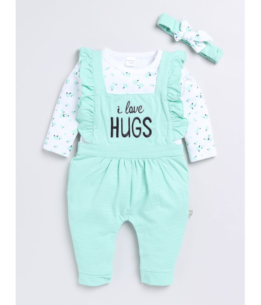     			Mom's Love Blue Cotton Baby Girl Dungaree Sets ( Pack of 1 )