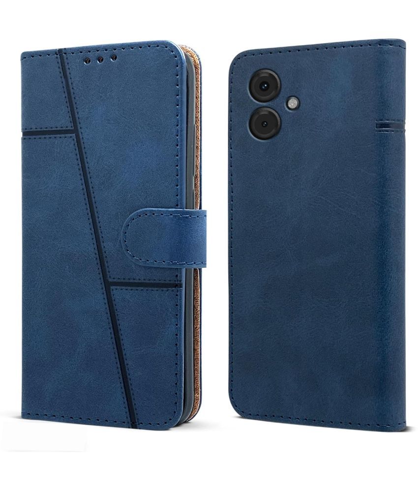     			NBOX Blue Flip Cover Artificial Leather Compatible For Motorola G54 5G ( Pack of 1 )