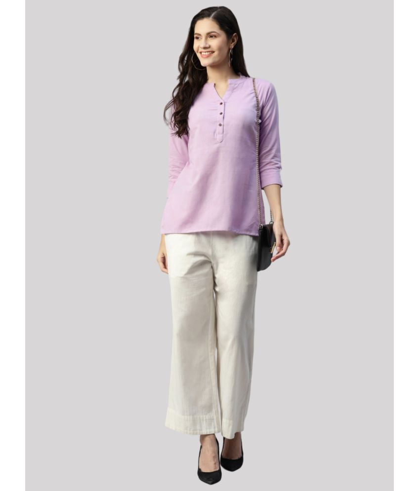     			PP Kurtis Rayon Solid A-line Women's Kurti - Lavender ( Pack of 1 )
