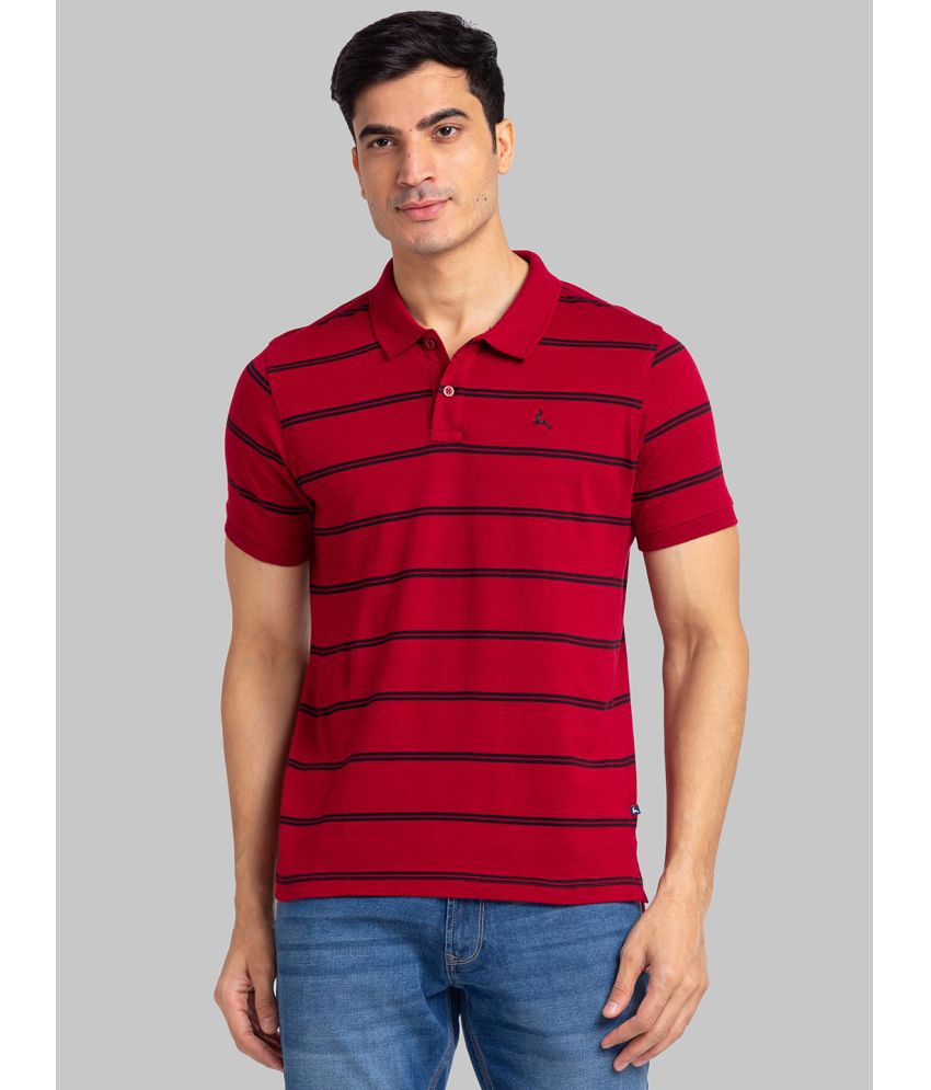     			Parx Cotton Regular Fit Dyed Half Sleeves Men's T-Shirt - Maroon ( Pack of 1 )