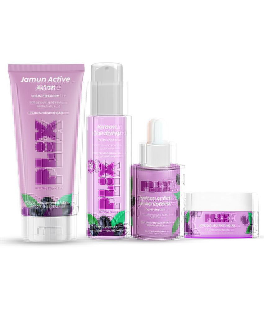     			Plix Jamun Active Acne Regime, Toner, Cleanser, 2% Salicylic Acid Serum & Moisturizer(Pack of 4)