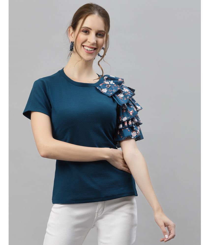     			Selvia Blue Polyester Women's Regular Top ( Pack of 1 )