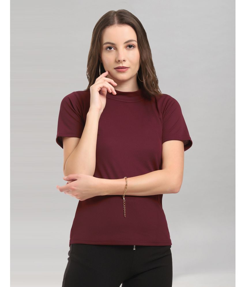     			Selvia Maroon Polyester Women's Regular Top ( Pack of 1 )