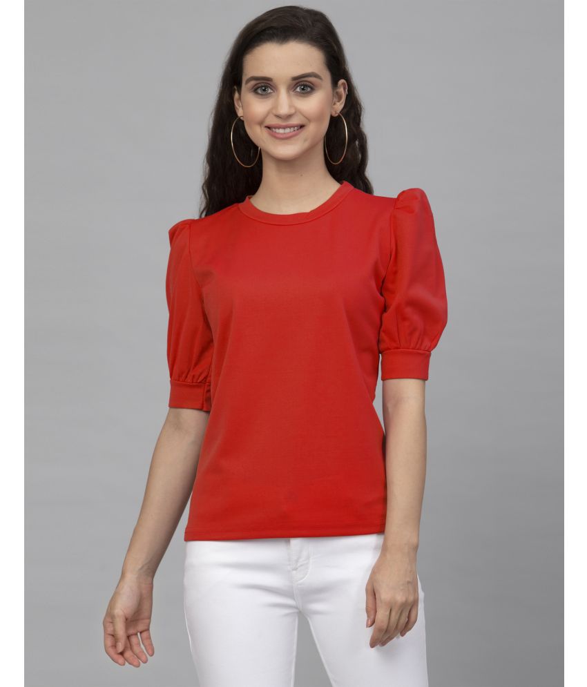     			Selvia Red Polyester Women's Regular Top ( Pack of 1 )