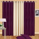 BELLA TRUE Solid SemiTransparent Eyelet Curtain 5 ft ( Pack of 3 )  Multicolor