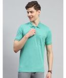 Monte Carlo Cotton Blend Regular Fit Solid Half Sleeves Men's Polo T Shirt - Turquoise ( Pack of 1 )