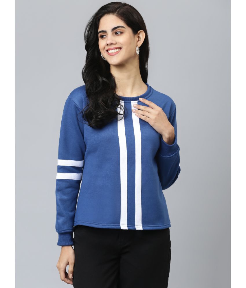     			Flamboyant Poly Cotton Women's Non Hooded Sweatshirt ( Blue )