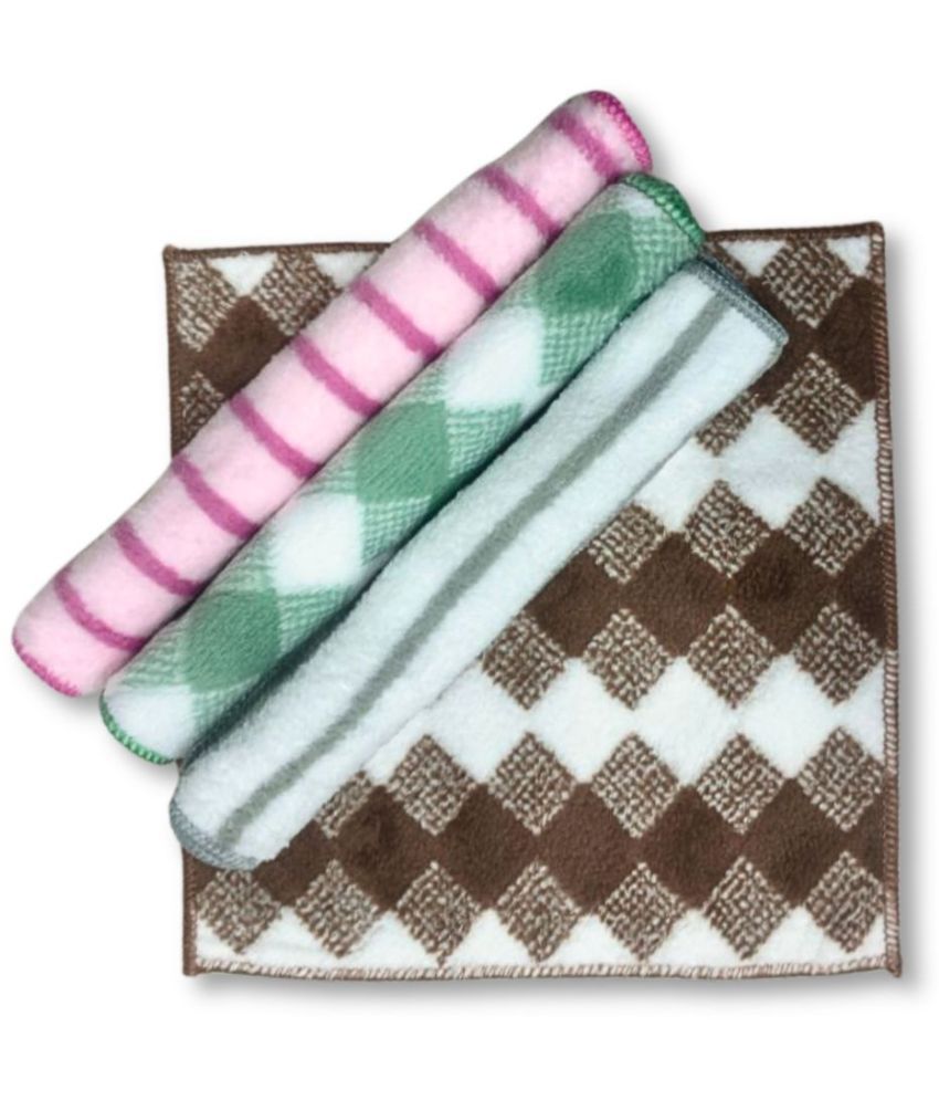     			Handkerchief for Woman Combo Wash Cloth Face Towel (Random Designs & Color) (25 x 25 CM) Pack of 4