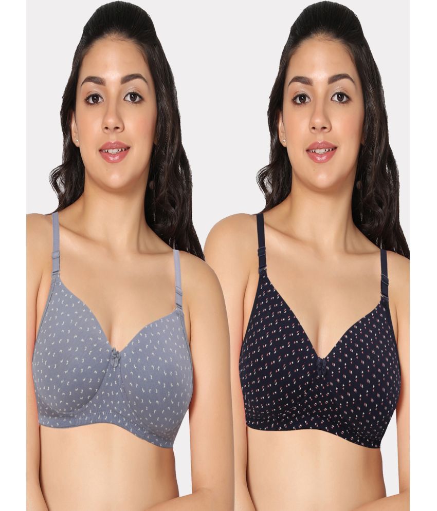     			IN CARE LINGERIE Multicolor Polyester Lightly Padded Women's Everyday Bra ( Pack of 2 )