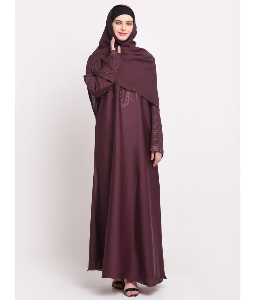     			Klotthe Maroon Polyester Unstitched Burqas without Hijab - Single