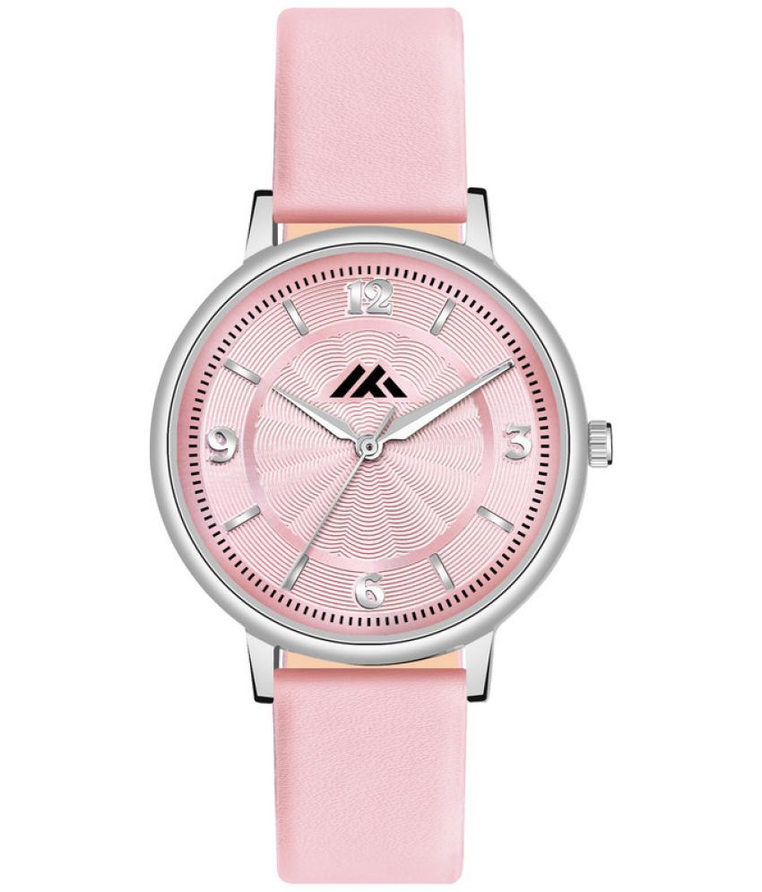     			Loretta Pink Leather Analog Womens Watch