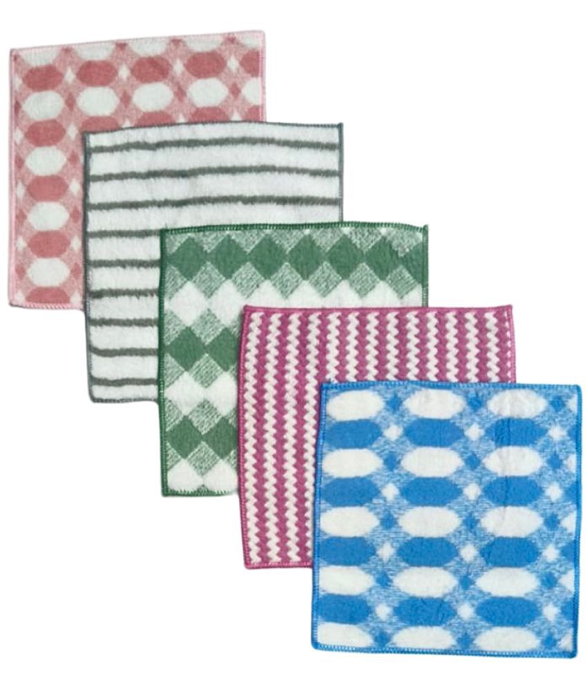     			Microfiber Woman Washcloth for Hand Towel (Random Designs & Color) (25 x 25 CM) Pack of 5