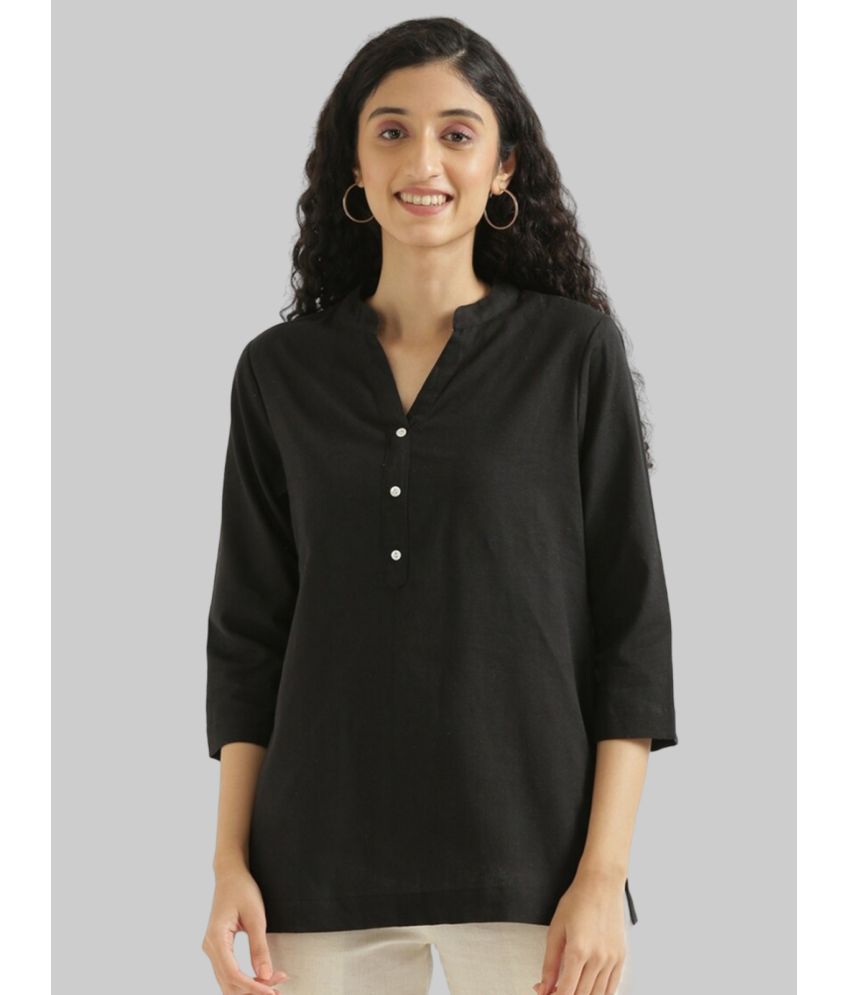     			PP Kurtis Rayon Solid Straight Women's Kurti - Black ( Pack of 1 )