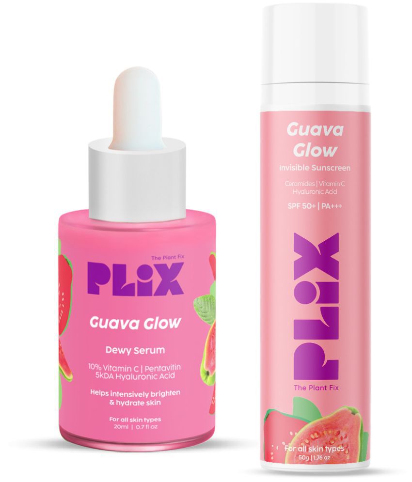     			Plix SPF 50+ Guava Glow Sunscreen50g and 10% Vitamin C Guava Face Serum20ml Combo(Pack of 2)