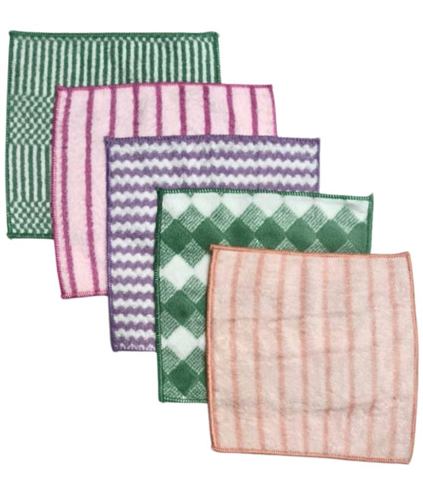     			Softspun 250 gsm Microfiber Hair & Face Care Bath Towel (Random Designs & Color) (25 x 25 CM) Pack of 5