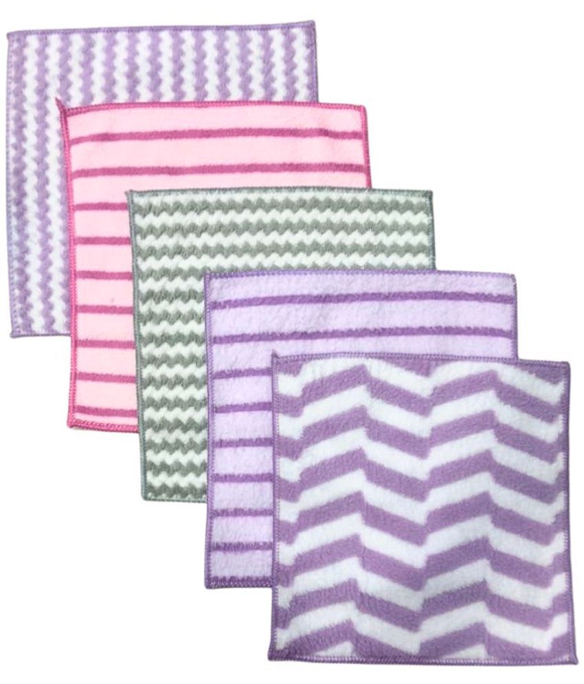     			Super Soft Colourful Microfiber Baby Small Towel Newborn (Random Designs & Color) (25 x 25 CM) Pack of 5